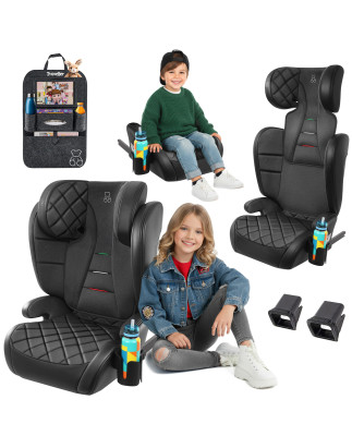 EZIO SEGGIOLINO AUTO ECOPELLE SUPPORTO 2W1 E SIZE 100-150 CM R129 ISOFIX (Cod. AP-87BE-228F7_A4x4)