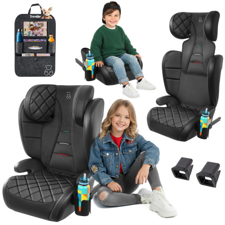 EZIO SEGGIOLINO AUTO ECOPELLE SUPPORTO 2W1 E SIZE 100-150 CM R129 ISOFIX (Cod. AP-87BE-228F7_A4x4)