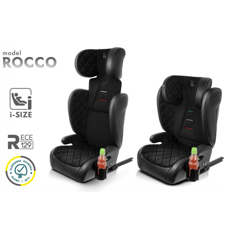 ROCCO SEGGIOLINO AUTO ECOPELLE SUPPORTO 2W1 E SIZE 100-150 CM R129 ISOFIX (Cod. AP-B625-641BE_A4x4)