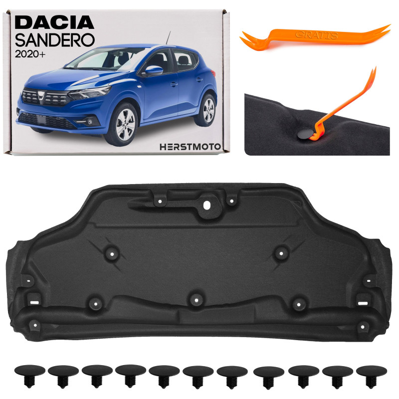 DACIA SANDERO III 2020+ PANNELLO FONOASSORBENTE COFANO CON CLIP 658403578R (Cod. AP-CAD1-98129_A4x4)