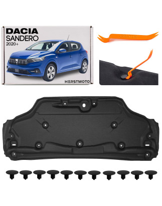 DACIA SANDERO III 2020+ PANNELLO FONOASSORBENTE COFANO CON CLIP 658403578R (Cod. AP-CAD1-98129_A4x4)