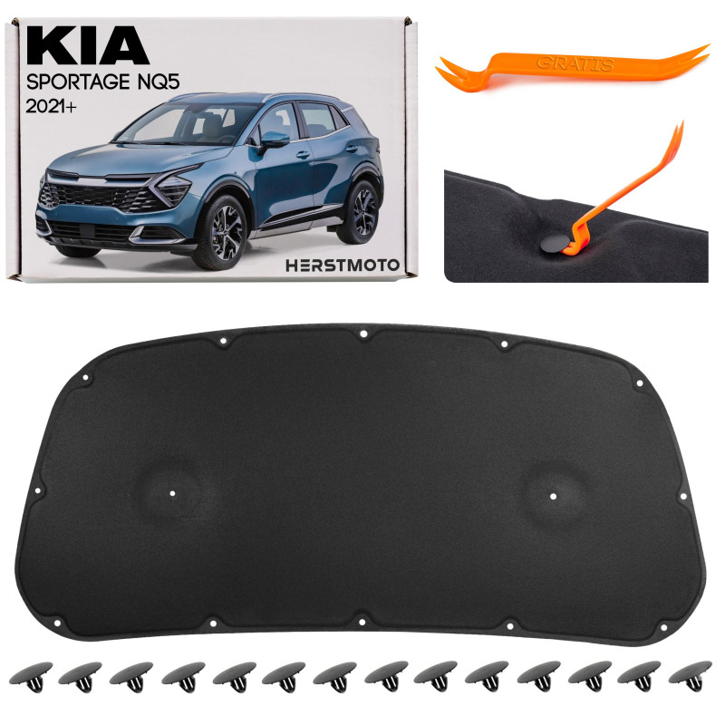 KIA SPORTAGE V NQ5 2021+ PANNELLO FONOASSORBENTE COFANO CON KIT CLIP 81124R2000 (Cod. AP-8A98-6649F_