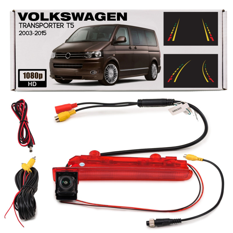 VW TRANSPORTER V T5 / MULTIVAN / CARAVELLE 2003-2015 TELECAMERA POSTERIORE FULL HD MONTATA IN POSTO 