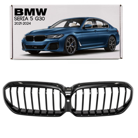 BMW SERIA 5 G30 2021-2024 berlina RESTYLING MASCHERINA ANTERIORE NERO DOPPIO RENE PER TELECAMERA 511