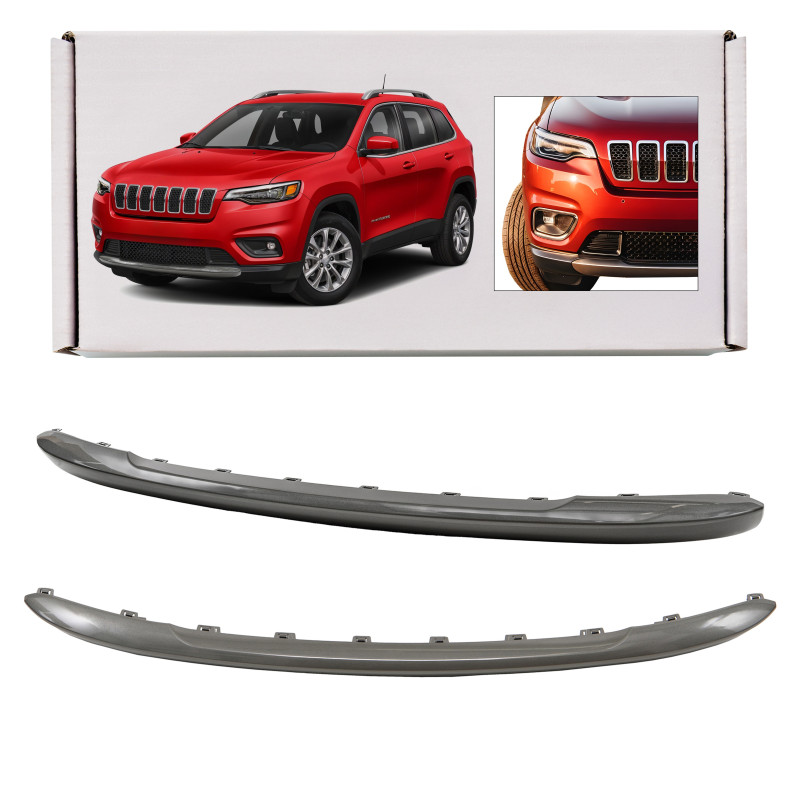 JEEP CHEROKEE V KL 2018-2023 RESTYLING SPOILER ANTERIORE PARAURTI ARGENTO 6DE37TZZAA (Cod. AP-3247-8