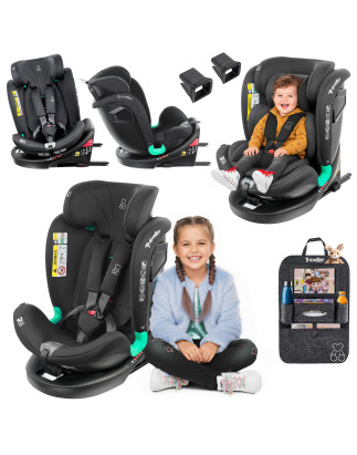 SEGGIOLINO AUTO GIREVOLE LEONARDO 360° NERO 40-150 CM E-SIZE R129 + ISOFIX (Cod. AP-EB22-793D2_A4x4