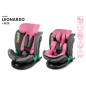 SEGGIOLINO AUTO GIREVOLE LEONARDO 360° ROSA-GRIGIO 40-150 CM E-SIZE R129 + ISOFIX (Cod. AP-8B4E-366
