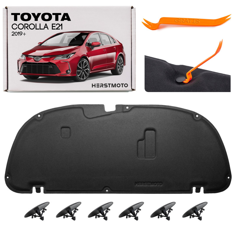TOYOTA COROLLA XII E21 2019+ berlina PANNELLO FONOASSORBENTE COFANO CON CLIP 5334102370 (Cod. AP-80D