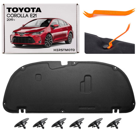 TOYOTA COROLLA XII E21 2019+ berlina PANNELLO FONOASSORBENTE COFANO CON CLIP 5334102370 (Cod. AP-80D