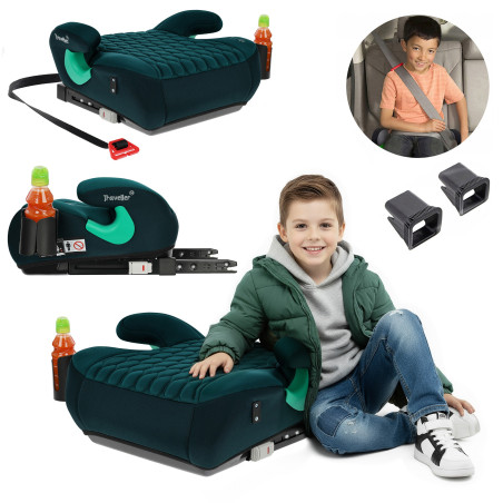 SEGGIOLINO AUTO RONDELLA SEDILE CON ISOFIX VERDE R129 125-150 CM (Cod. AP-A372-474DF_A4x4)