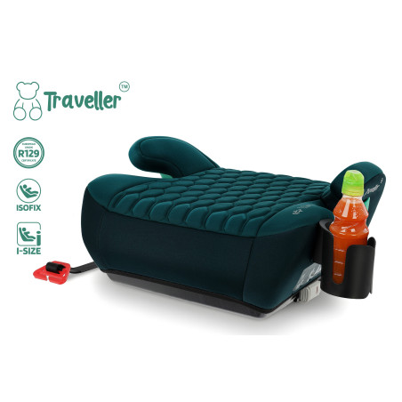 SEGGIOLINO AUTO RONDELLA SEDILE CON ISOFIX VERDE R129 125-150 CM (Cod. AP-A372-474DF_A4x4)