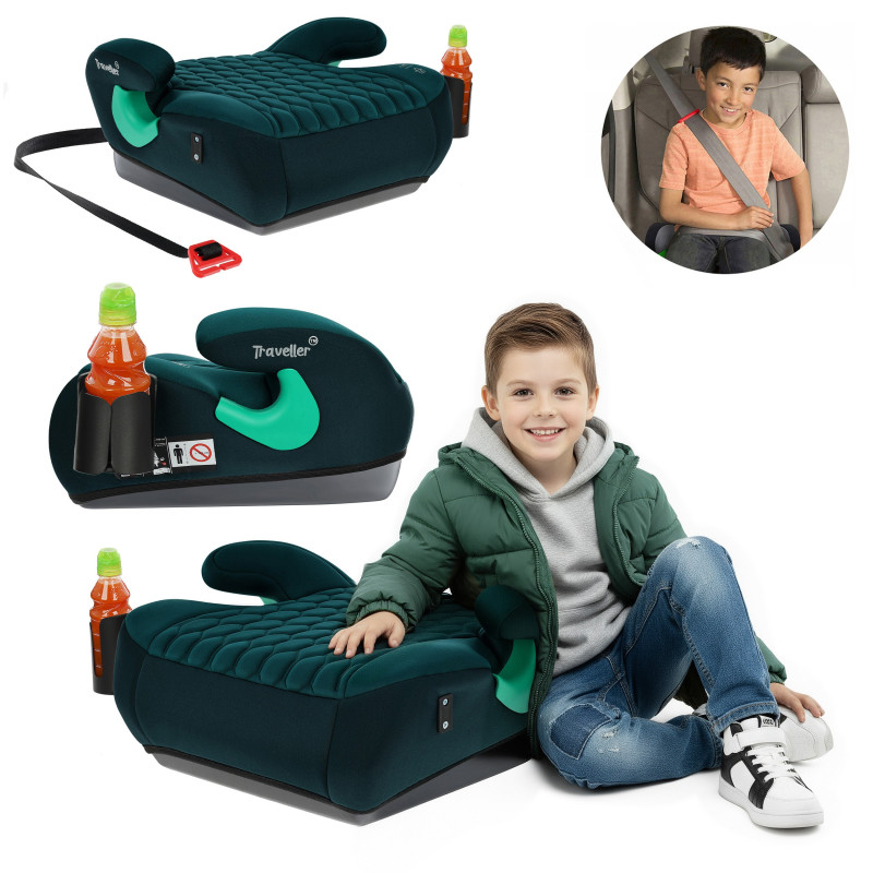 SEGGIOLINO AUTO RONDELLA SEDILE VERDE TRAPUNTATO R129 125-150 CM (Cod. AP-FAF6-7674F_A4x4)