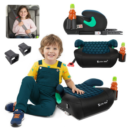 SEGGIOLINO AUTO RONDELLA SEDILE CON ISOFIX NERO-BLU OCEANO R129 125-150 CM (Cod. AP-B041-950D1_A4x4)