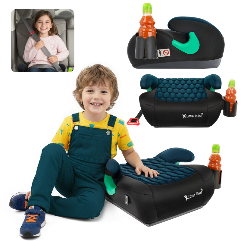 SEGGIOLINO AUTO RONDELLA SEDILE NERO-BLU OCEANO TRAPUNTATO R129 125-150 CM (Cod. AP-1DA3-810E9_A4x4)