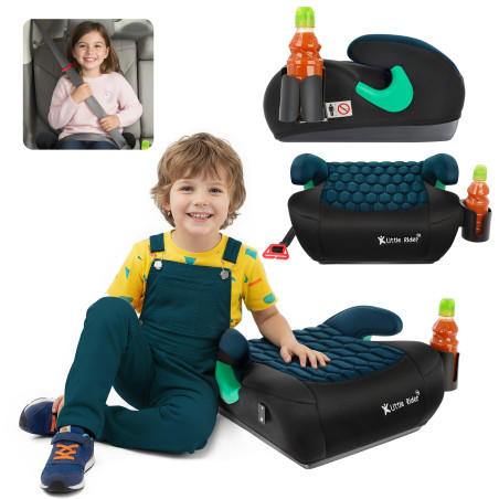 SEGGIOLINO AUTO RONDELLA SEDILE NERO-BLU OCEANO TRAPUNTATO R129 125-150 CM (Cod. AP-1DA3-810E9_A4x4)