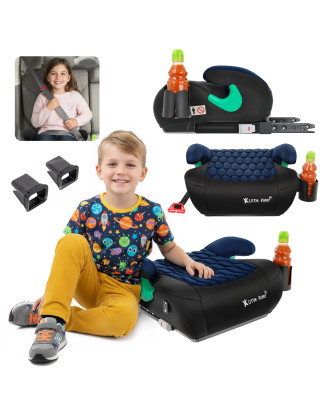 SEGGIOLINO AUTO RONDELLA SEDILE CON ISOFIX NERO-BLU SCURO R129 125-150 CM (Cod. AP-E4E6-9374B_A4x4)