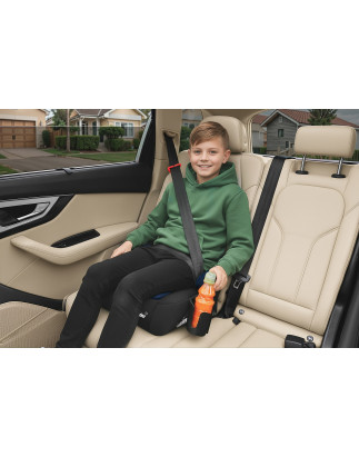 SEGGIOLINO AUTO RONDELLA SEDILE CON ISOFIX NERO-BLU SCURO R129 125-150 CM (Cod. AP-E4E6-9374B_A4x4)