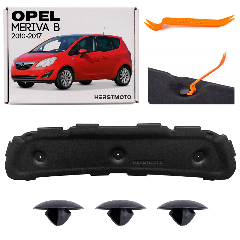 OPEL MERIVA B 2010-2017 PANNELLO FONOASSORBENTE COFANO CON CLIP 13360589 (Cod. AP-6AE7-23475_A4x4) OPEL MERIVA B 2010-2017 PANNELLO FONOASSORBENTE COFANO CON CLIP 13360589 (Cod. AP-6AE7-23475_A4x4)