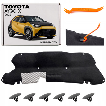 TOYOTA AYGO X 2022+ PANNELLO FONOASSORBENTE COFANO CON KIT CLIP 53341-0H070 (Cod. AP-C213-353A8_A4x4