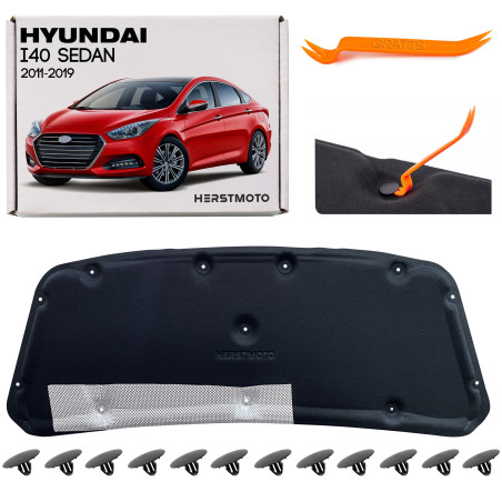 HYUNDAI I40 2011-2019 berlina PANNELLO FONOASSORBENTE COFANO CON KIT CLIP 811253Z000 (Cod. AP-5A5F-2