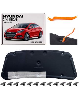 HYUNDAI I40 2011-2019 berlina PANNELLO FONOASSORBENTE COFANO CON KIT CLIP 811253Z000 (Cod. AP-5A5F-2