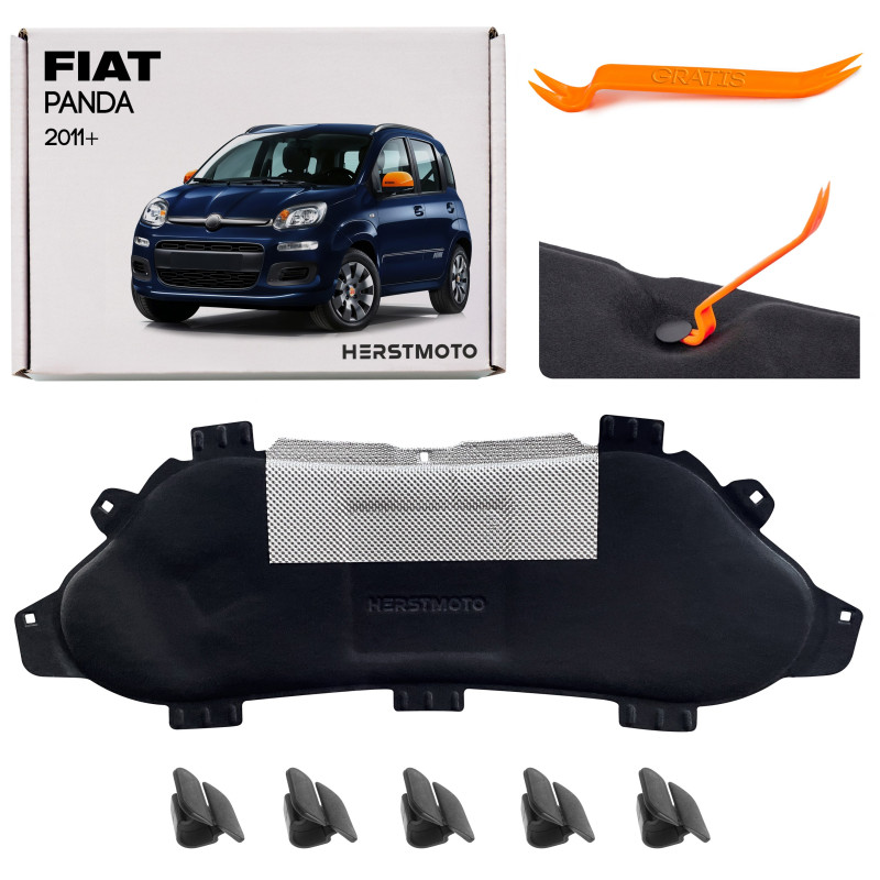 FIAT PANDA III 2011+ PANNELLO FONOASSORBENTE COFANO CON KIT CLIP 51859519 (Cod. AP-63B2-17310_A4x4)