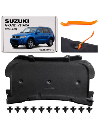 SUZUKI GRAND VITARA II 2005-2014 PANNELLO FONOASSORBENTE COFANO CON KIT CLIP 7527065J00 (Cod. AP-449