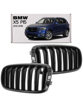 BMW X5 F15 2013-2018 MASCHERINA ANTERIORE MASCHERINA RADIATORE DOPPIO RENE NERO LUCIDO 51712334710 /