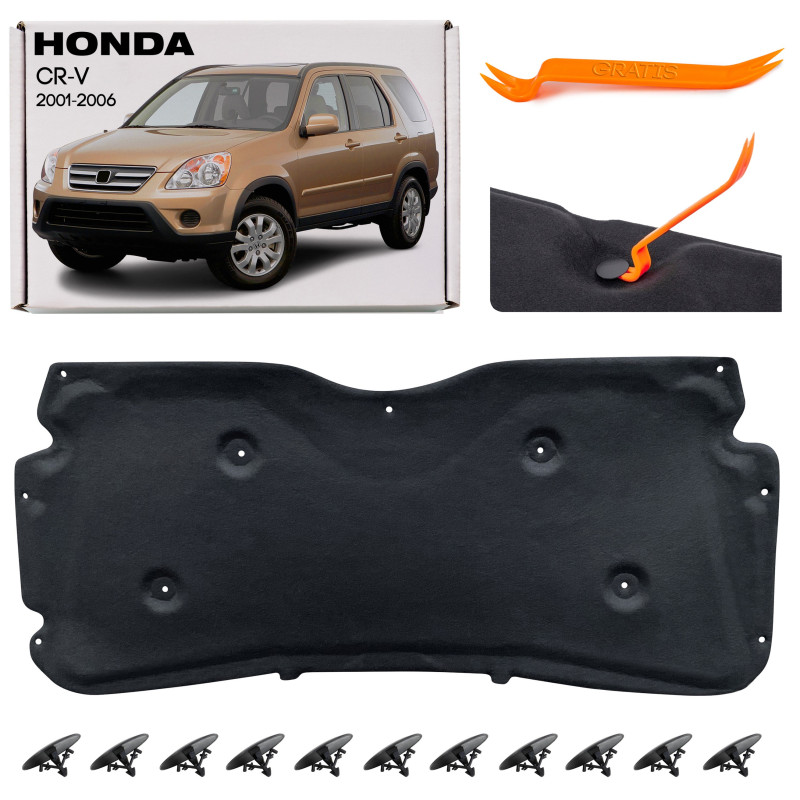 HONDA CR-V II 2001-2006 PANNELLO FONOASSORBENTE COFANO CON KIT CLIP 74141-S9A-010 (Cod. AP-C193-1555 HONDA CR-V II 2001-2006 PANNELLO FONOASSORBENTE COFANO CON KIT CLIP 74141-S9A-010 (Cod. AP-C193-1555