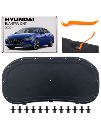 HYUNDAI ELANTRA VII CN7 2020+ PANNELLO FONOASSORBENTE COFANO CON KIT CLIP 81125AA000 (Cod. AP-7A7F-3
