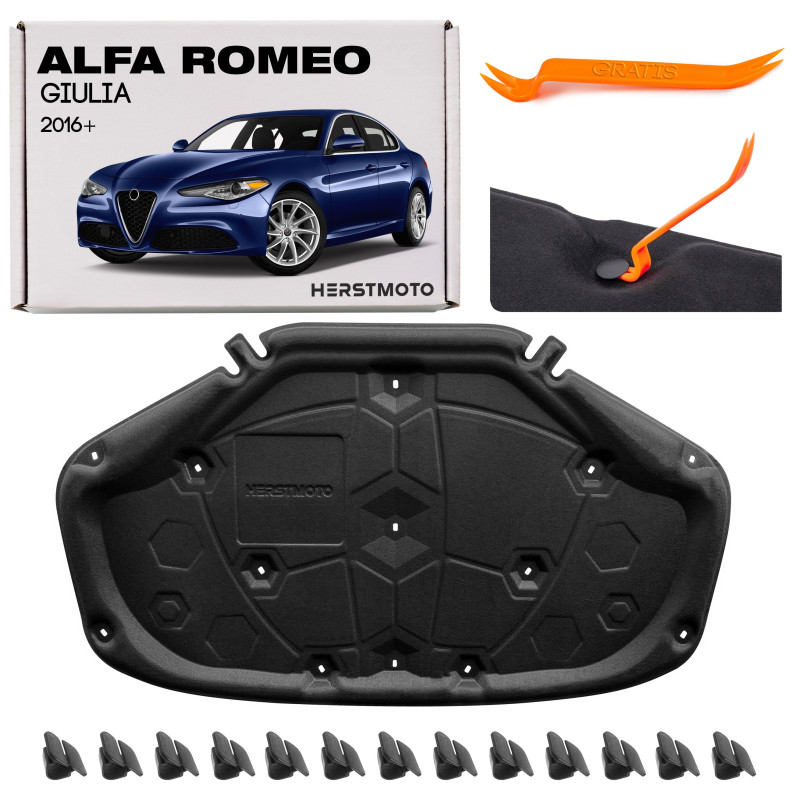 ALFA ROMEO GIULIA 2016+ PANNELLO FONOASSORBENTE COFANO 50545749 (Cod. AP-A9B9-13753_A4x4)