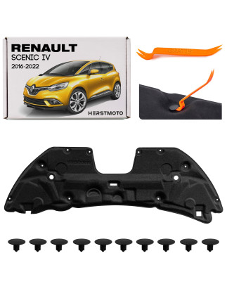 RENAULT SCENIC IV 2016-2022 PANNELLO FONOASSORBENTE COFANO CON KIT CLIP 658408772R (Cod. AP-690B-894
