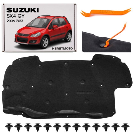 SUZUKI SX4 E GY 2006-2013 PANNELLO FONOASSORBENTE COFANO CON KIT CLIP 7244079J12 (Cod. AP-6D7E-4745B