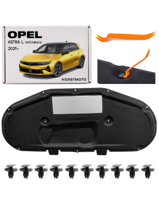 OPEL ASTRA L 2021+ HATCHBACK PANNELLO FONOASSORBENTE COFANO CON KIT CLIP 9838542480 (Cod. AP-5479-27