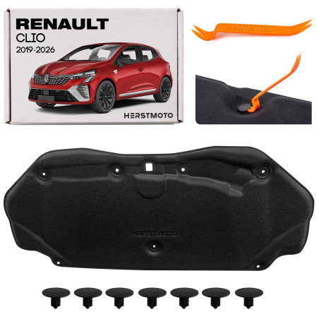 RENAULT CLIO V 2019-2026 PANNELLO FONOASSORBENTE COFANO CON KIT CLIP 658402884R (Cod. AP-259F-987B6_