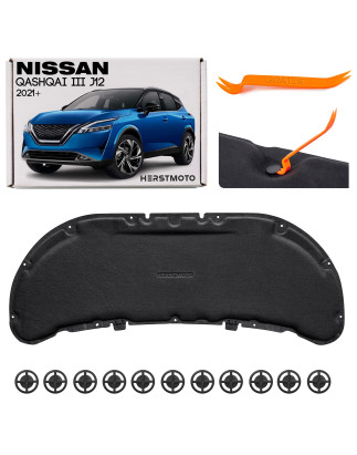 NISSAN QASHQAI III J12 2021+ PANNELLO FONOASSORBENTE COFANO CON KIT CLIP 65840-6UA0A (Cod. AP-2B95-3