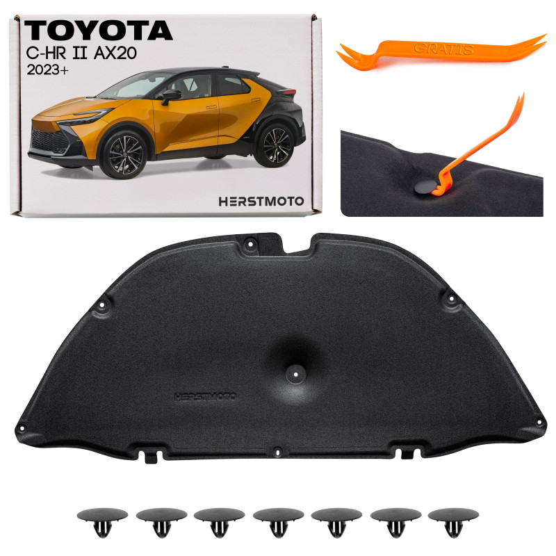 TOYOTA C-HR II AX20 2023+ PANNELLO FONOASSORBENTE COFANO CON KIT CLIP 53341-F4050 (Cod. AP-C635-2039
