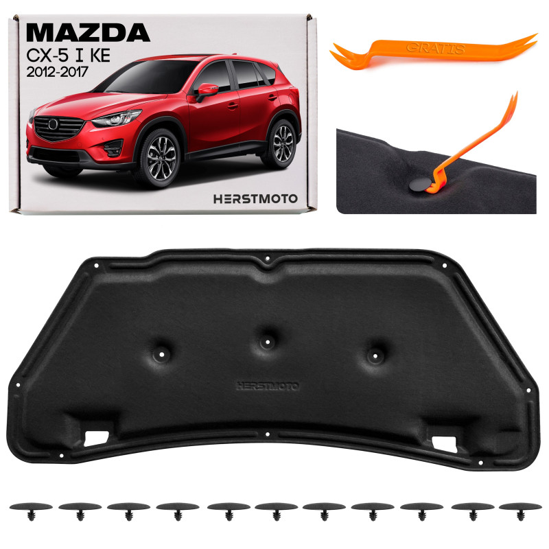MAZDA CX-5 E KE 2012-2017 PANNELLO FONOASSORBENTE COFANO CON KIT CLIP KD6256681A (Cod. AP-20A2-4555C