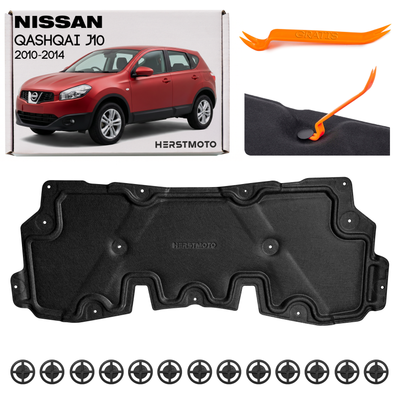 NISSAN QASHQAI E J10 2010-2014 RESTYLING PANNELLO FONOASSORBENTE COFANO 65840BR00A (Cod. AP-B202-464