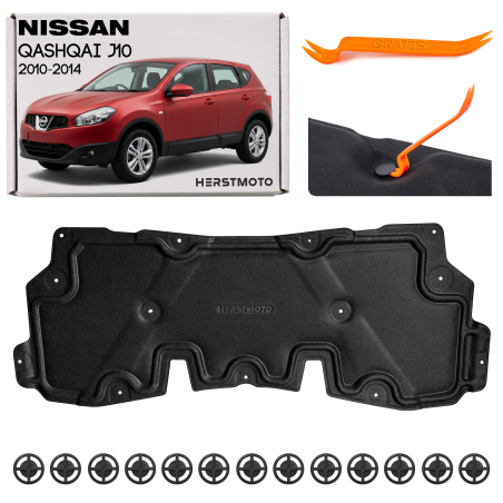 NISSAN QASHQAI E J10 2010-2014 RESTYLING PANNELLO FONOASSORBENTE COFANO 65840BR00A (Cod. AP-B202-464