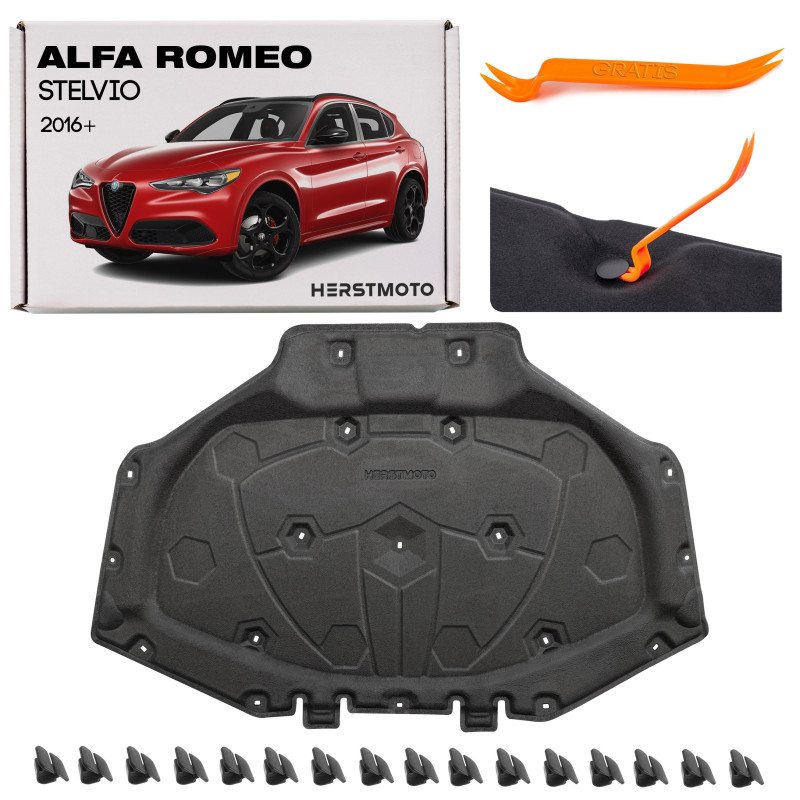 ALFA ROMEO STELVIO 2016+ PANNELLO FONOASSORBENTE COFANO 00505485400 (Cod. AP-72A7-691F0_A4x4)