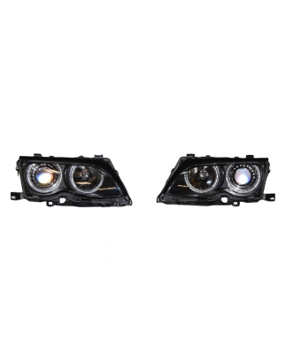 Fari Anteriori Angel Eyes BMW E46 '02/'05 4P. Elect. Black (Cod. E-FAB0029)