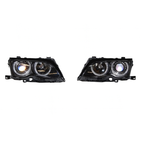 Fari Anteriori Angel Eyes BMW E46 '02/'05 4P. Elect. Black (Cod. E-FAB0029)
