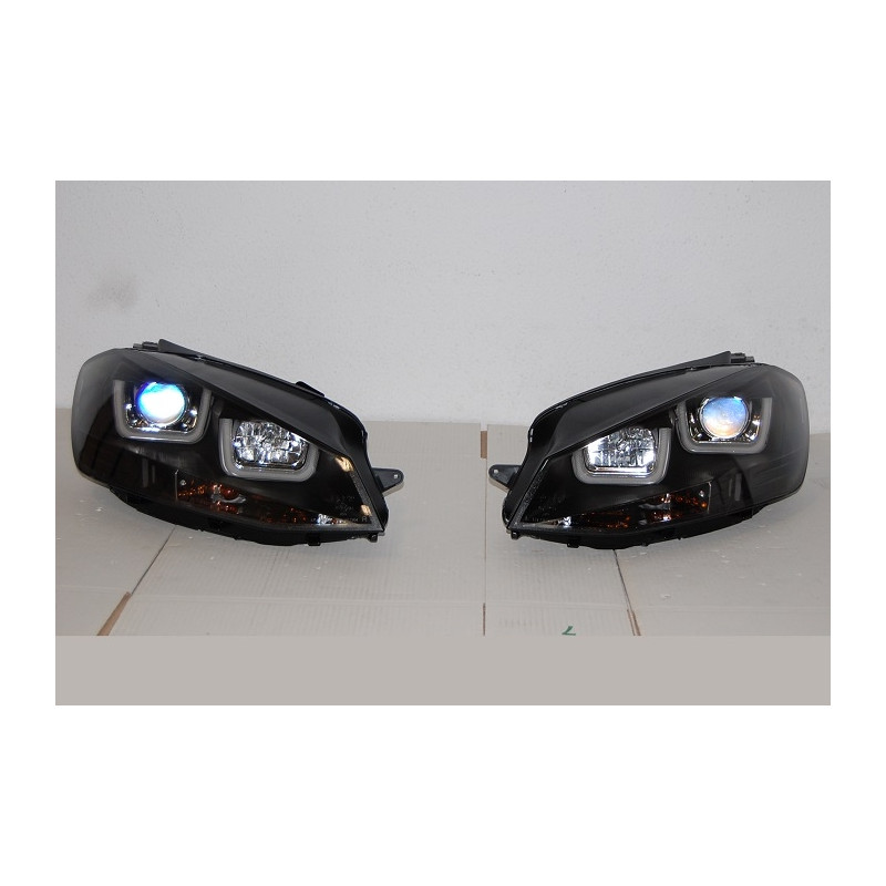 Fari Day Light Volkswagen Golf 7 Black (Cod. E-FAW127)