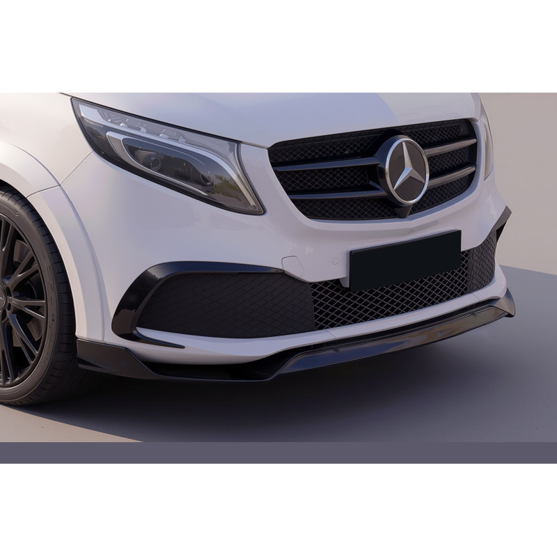 Splitter anteriore 2019-2024 in plastica ABS Mercedes Vito W447 (Cod. S-MW447-FD-01-A)