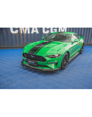 SPLITTER ANTERIORE V.1 + Flaps Ford Mustang GT Mk6 Facelift (Cod. M-FO-MU-6F-GT-FD1G+FSF)