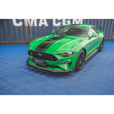 SPLITTER ANTERIORE V.1 + Flaps Ford Mustang GT Mk6 Facelift (Cod. M-FO-MU-6F-GT-FD1G+FSF)