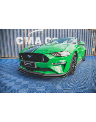 SPLITTER ANTERIORE V.2 + Flaps Ford Mustang GT Mk6 Facelift (Cod. M-FO-MU-6F-GT-FD2G+FSF)
