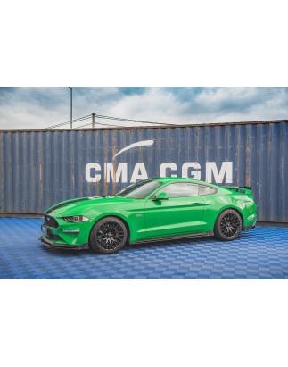 Diffusori minigonne + Flaps Ford Mustang GT Mk6 Facelift (Cod. M-FO-MU-6F-GT-SD1G+SF)