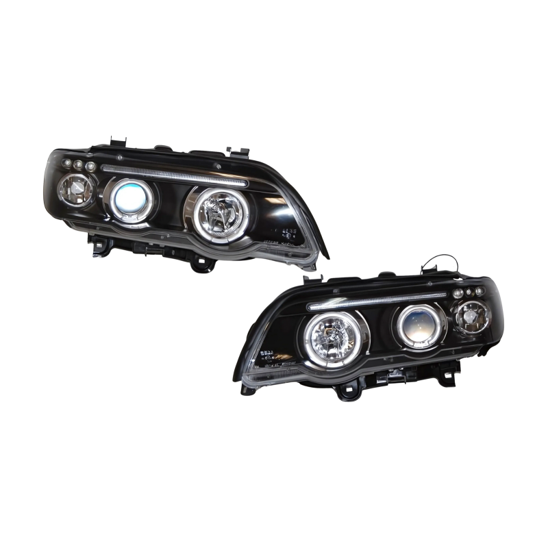Fari Anteriori Angel Eyes BMW X5 '01 Black Elect. (Cod. E-FAB0037)